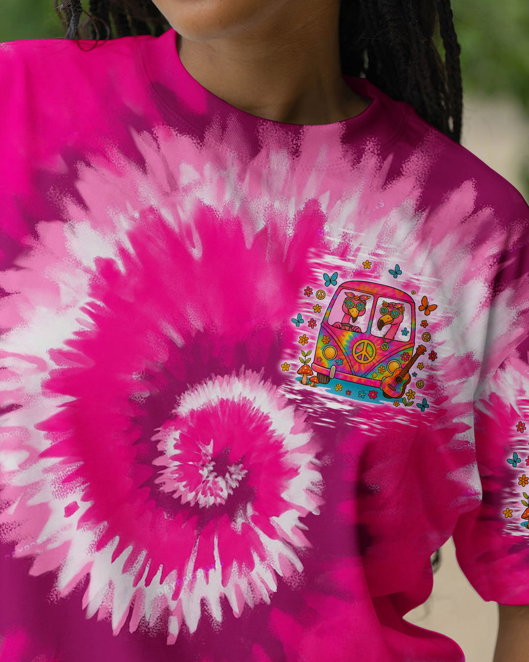 RUNNING AGAINST THE WIND FLAMINGO BUS TIE DYE  ALL OVER PRINT - TLTW1205251