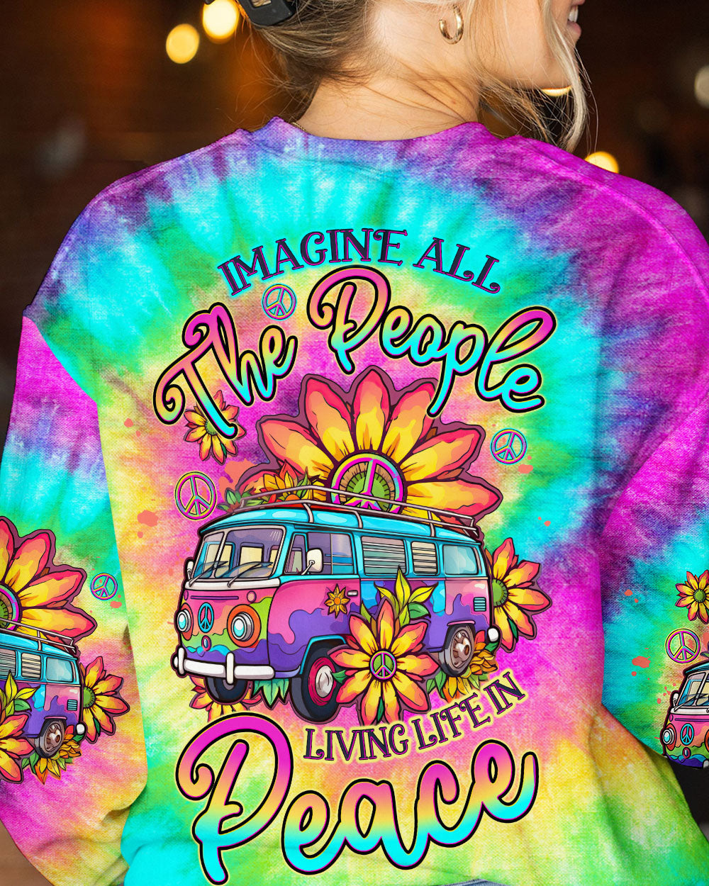 IMAGINE ALL THE PEOPLE LIVING LIFE IN PEACE TIE DYE ALL OVER PRINT - TLTW1206231