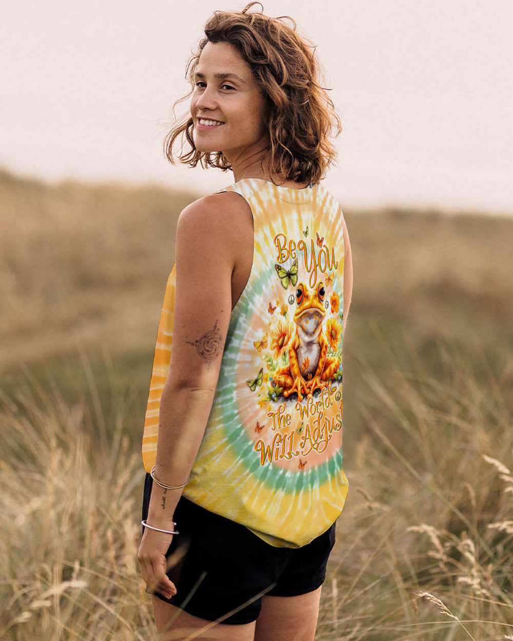 BE YOU THE WORLD WILL ADJUST FROG TIE DYE  ALL OVER PRINT  - TLTW1301254