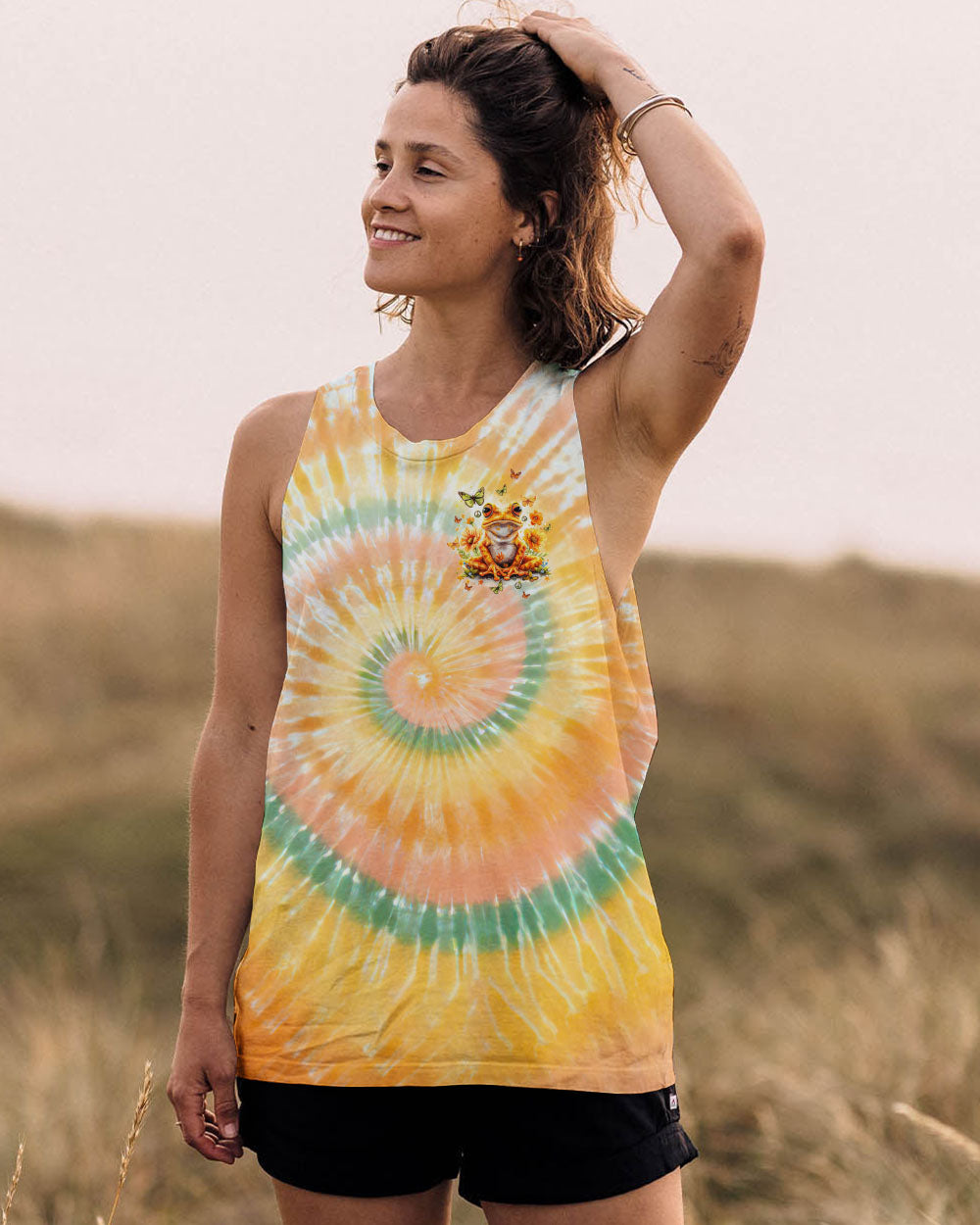BE YOU THE WORLD WILL ADJUST FROG TIE DYE  ALL OVER PRINT  - TLTW1301254