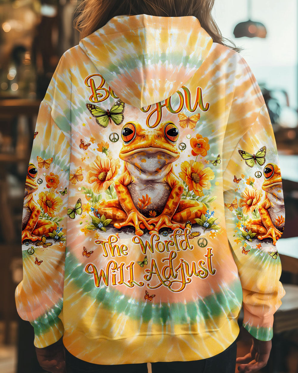 BE YOU THE WORLD WILL ADJUST FROG TIE DYE  ALL OVER PRINT  - TLTW1301254