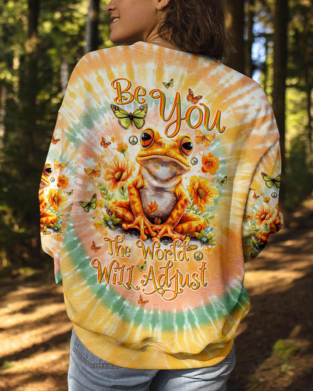 BE YOU THE WORLD WILL ADJUST FROG TIE DYE  ALL OVER PRINT  - TLTW1301254
