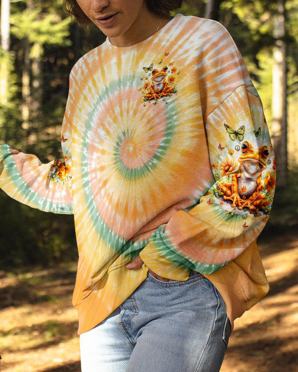 BE YOU THE WORLD WILL ADJUST FROG TIE DYE  ALL OVER PRINT  - TLTW1301254