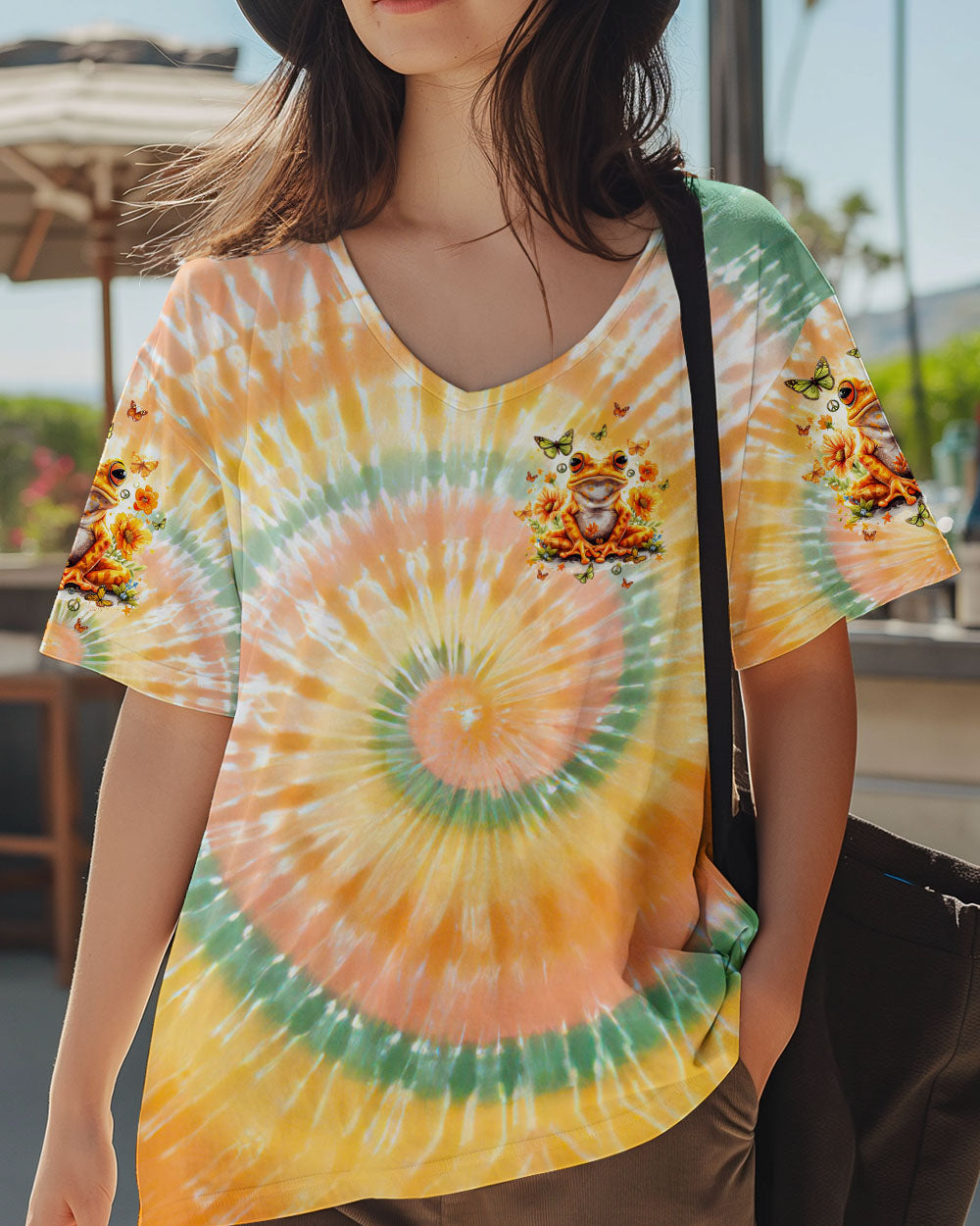 BE YOU THE WORLD WILL ADJUST FROG TIE DYE  ALL OVER PRINT  - TLTW1301254
