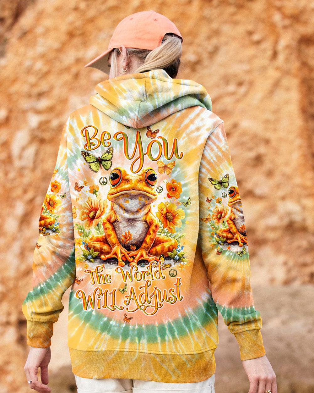 BE YOU THE WORLD WILL ADJUST FROG TIE DYE  ALL OVER PRINT  - TLTW1301254