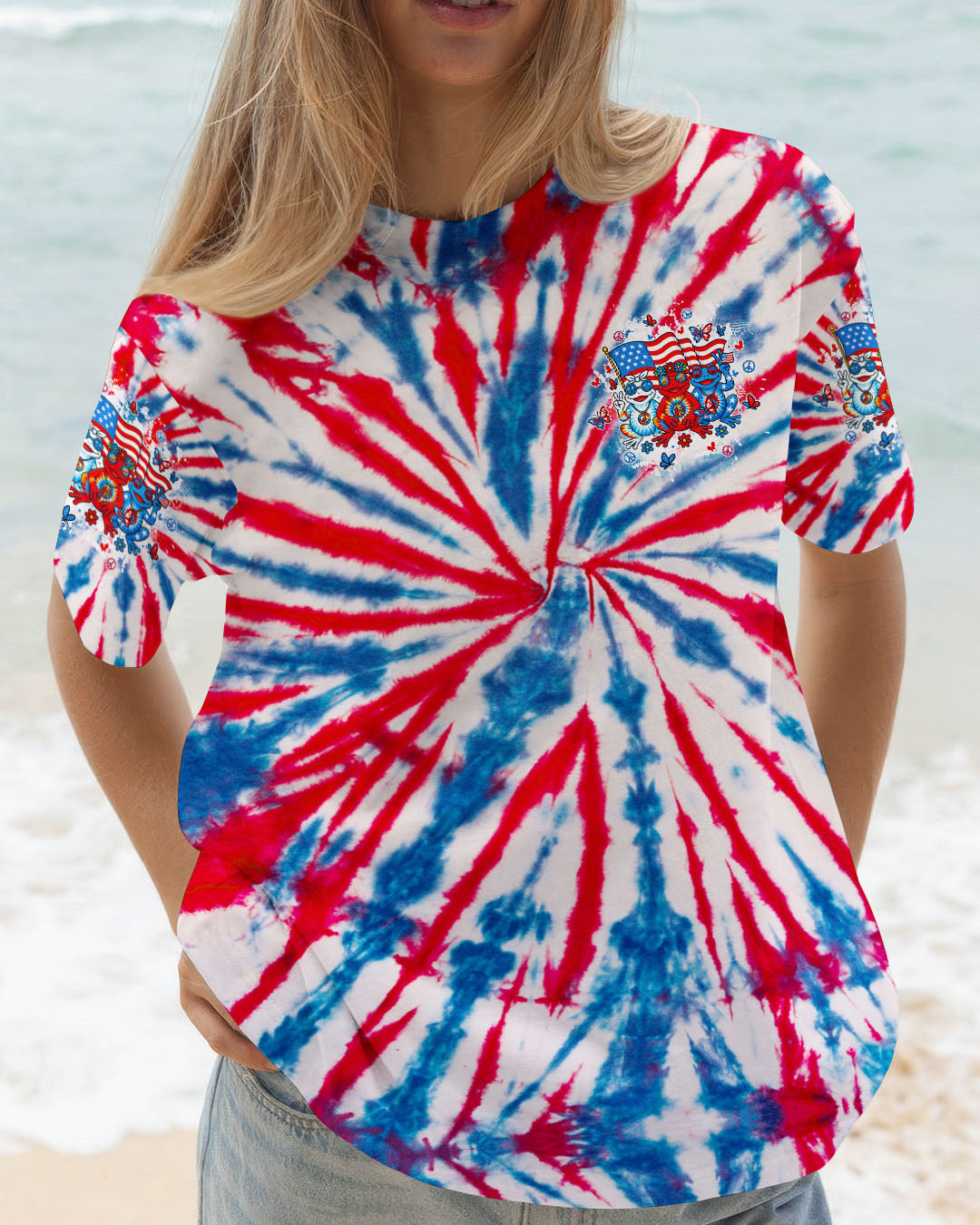PEACE Y'ALL TIE DYE FROG ALL OVER PRINT - TLTW1305251
