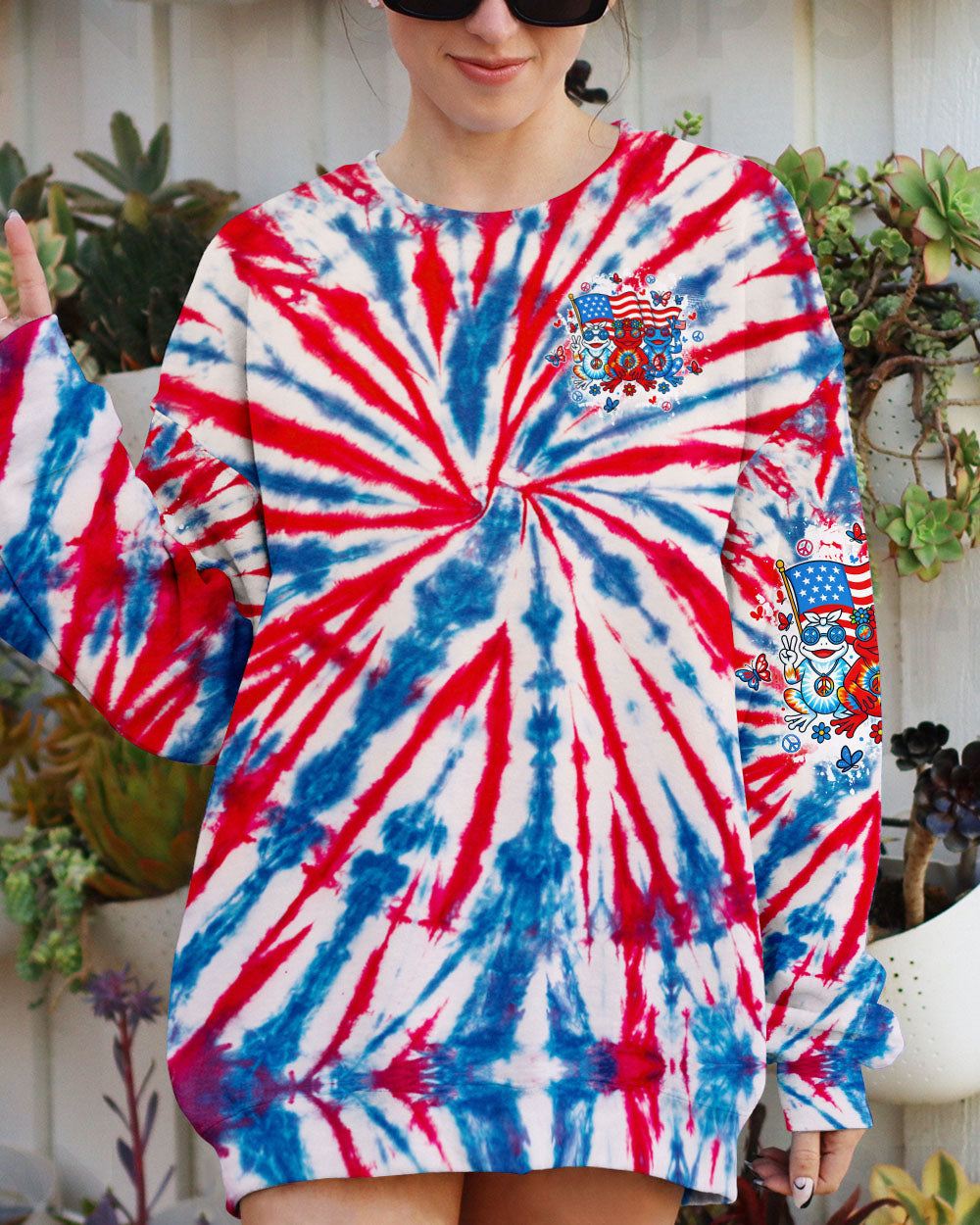 PEACE Y'ALL TIE DYE FROG ALL OVER PRINT - TLTW1305251
