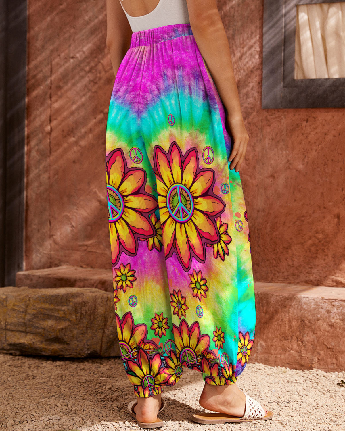 PEACE Y'ALL TIE DYE SUNFLOWER ALL OVER PRINT - TLTW1306231