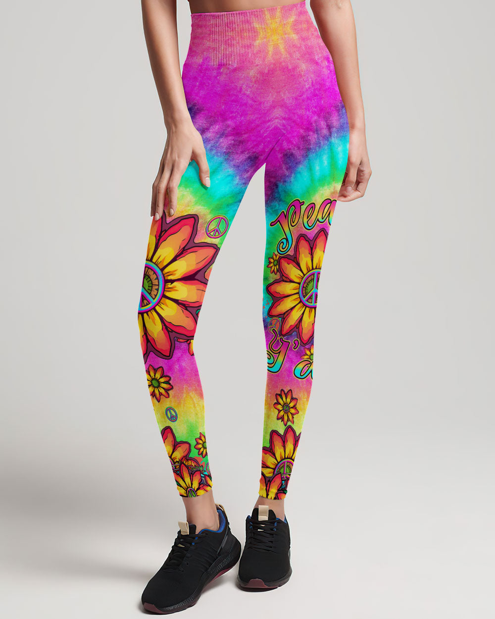 PEACE Y'ALL TIE DYE SUNFLOWER ALL OVER PRINT - TLTW1306231