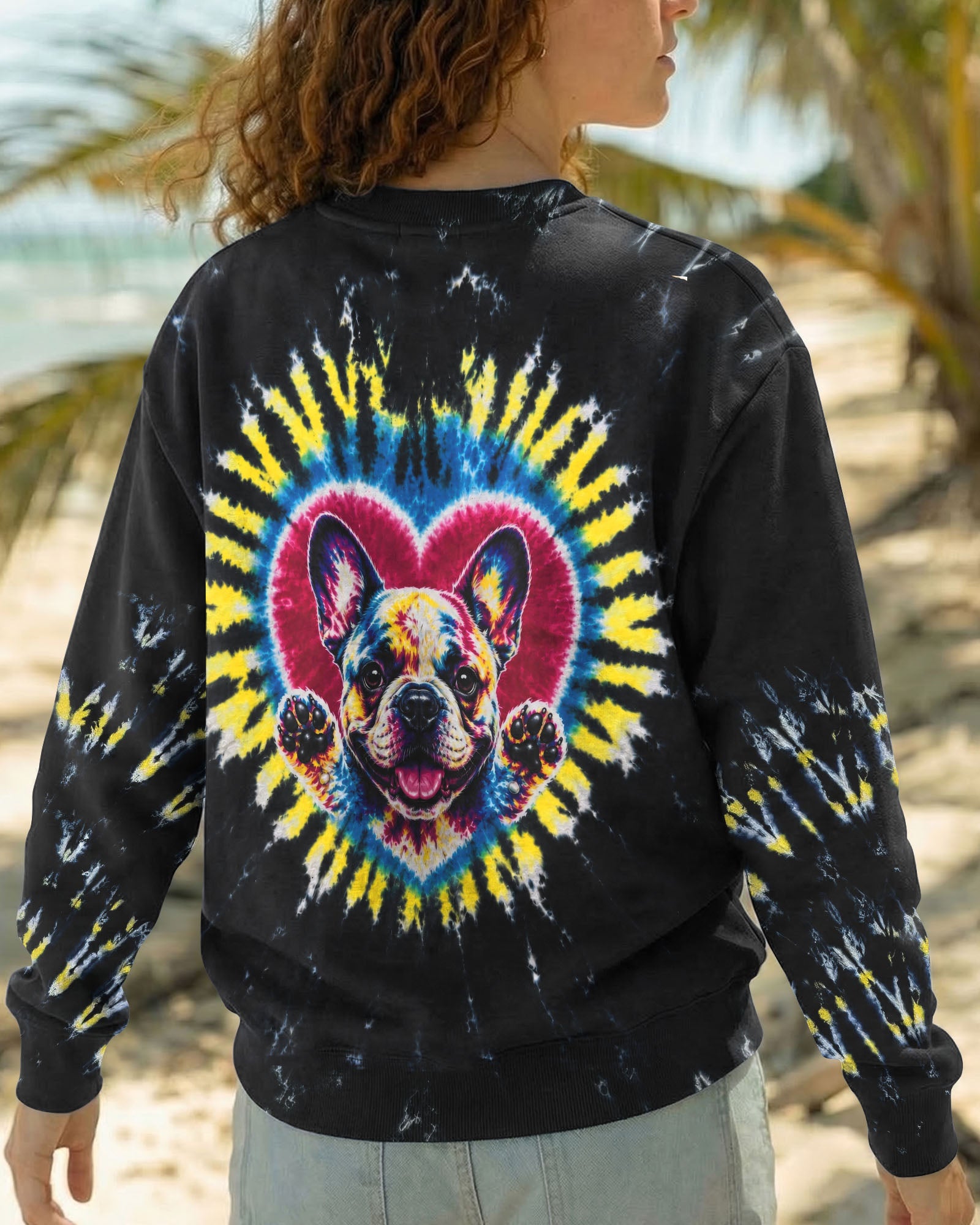 FRENCH BULLDOG HEART SWIRL ALL OVER PRINT  - TLTW1405262