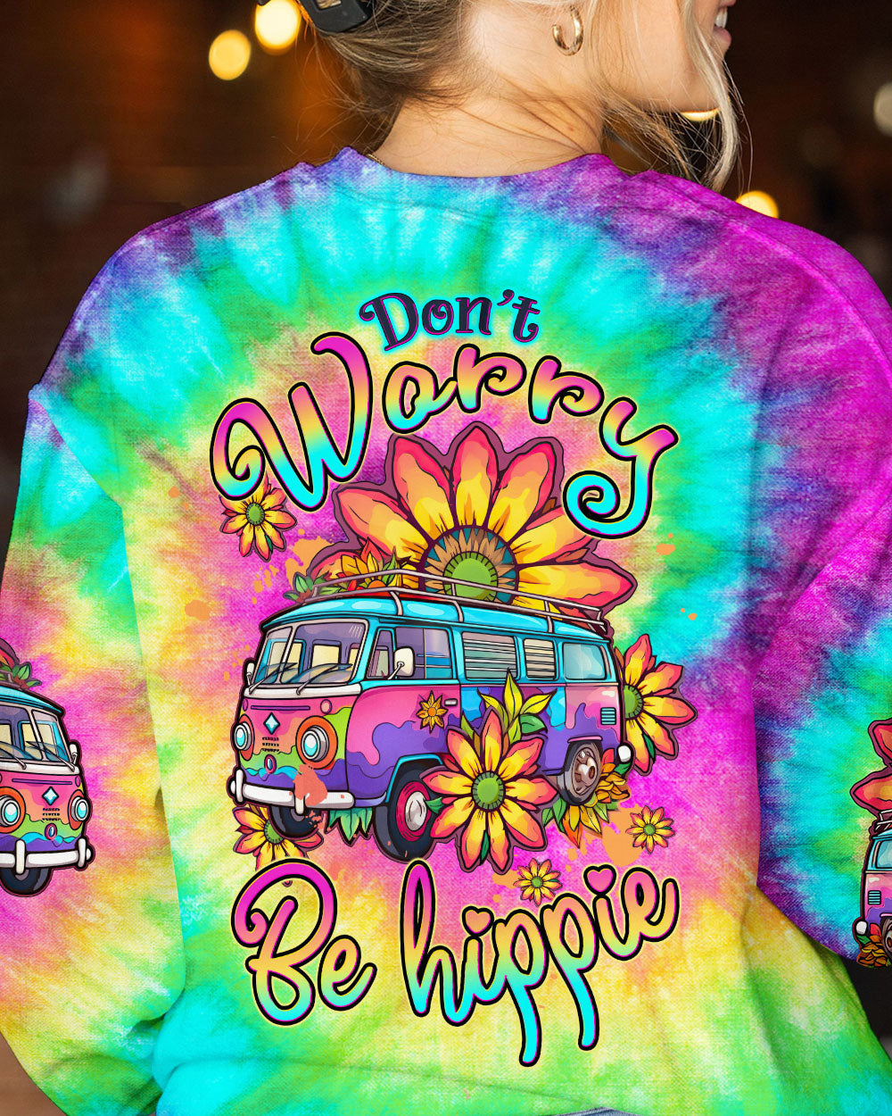 DON'T WORRY BE HIPPIE TIE DYE ALL OVER PRINT - TLTW1406235