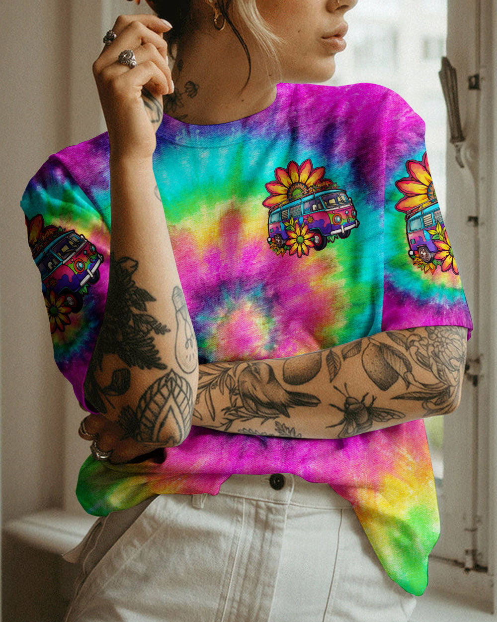 DON'T WORRY BE HIPPIE TIE DYE ALL OVER PRINT - TLTW1406235