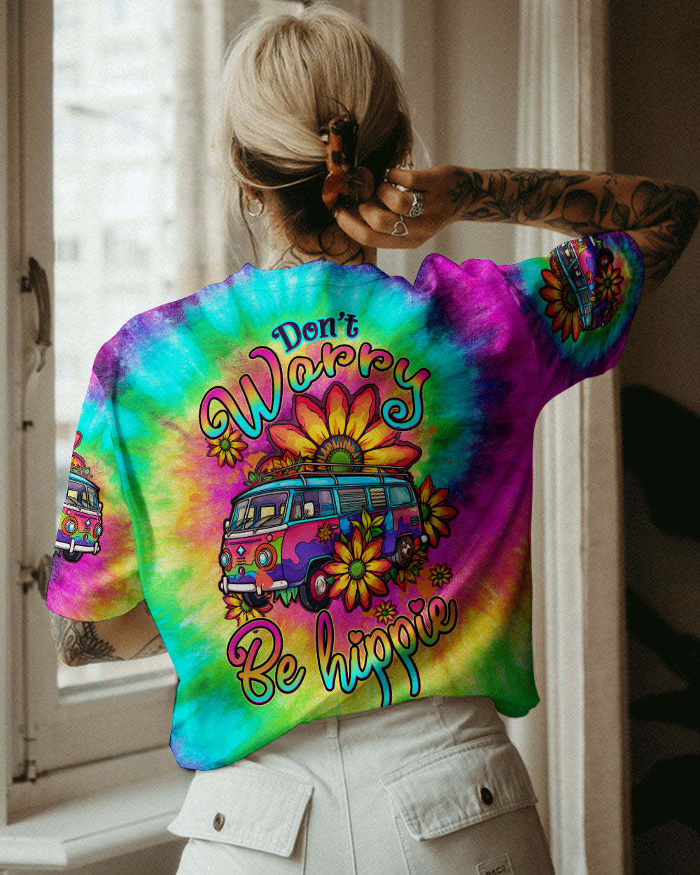 DON'T WORRY BE HIPPIE TIE DYE ALL OVER PRINT - TLTW1406235