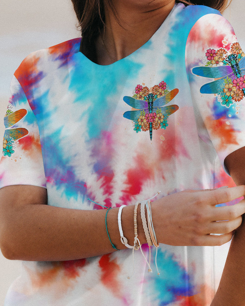 MAY YOU TOUCH DRAGONFLIES AND STARS TIE DYE ALL OVER PRINT - TLTW1506234