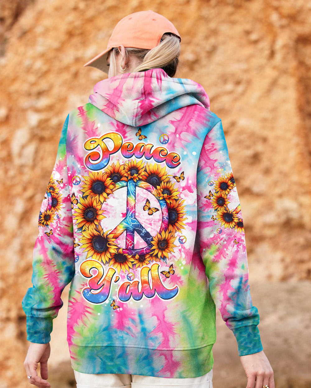 PEACE Y'ALL SUNFLOWER ALL OVER PRINT - TLTW1508243
