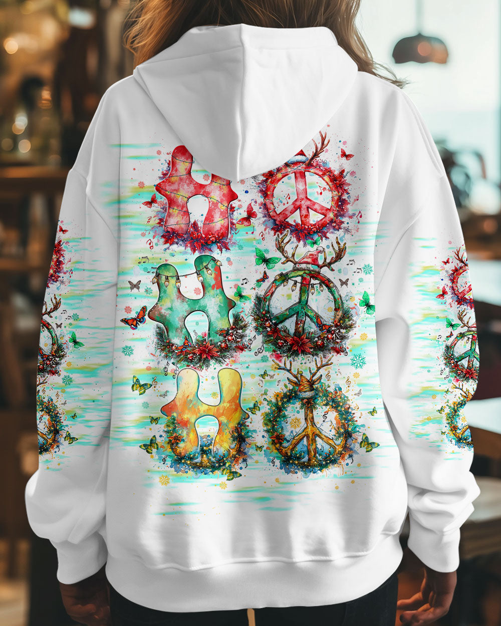 HOHOHO PEACE SYMBOL CHRISTMAS ALL OVER PRINT - TLTW1510242