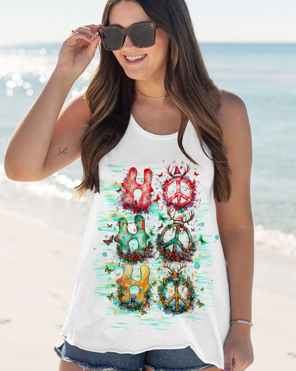 HOHOHO PEACE SYMBOL CHRISTMAS ALL OVER PRINT - TLTW1510242