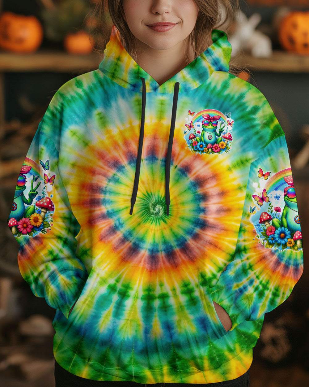 BE YOU THE WORLD WILL ADJUST FROG TIE DYE  ALL OVER PRINT  - TLTW1601253