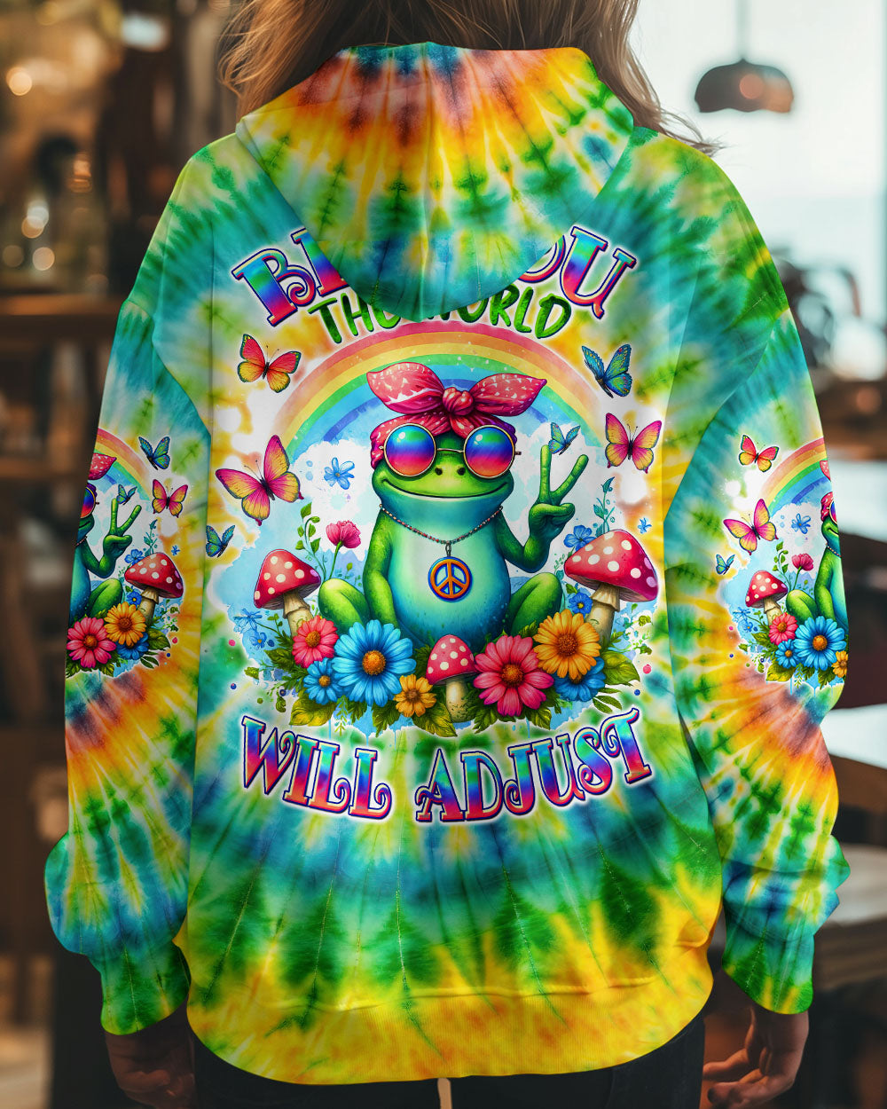 BE YOU THE WORLD WILL ADJUST FROG TIE DYE  ALL OVER PRINT  - TLTW1601253