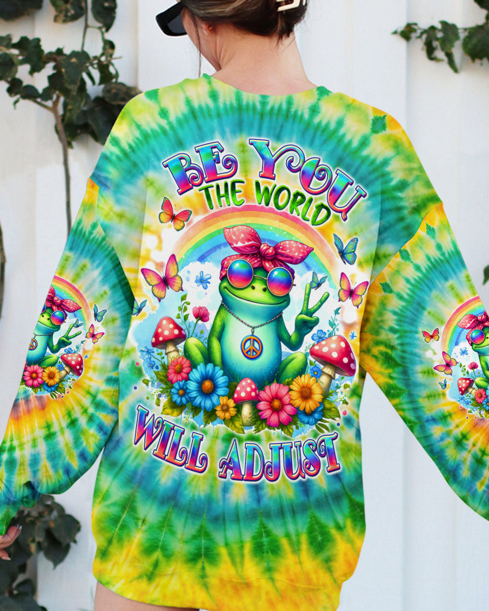 BE YOU THE WORLD WILL ADJUST FROG TIE DYE  ALL OVER PRINT  - TLTW1601253