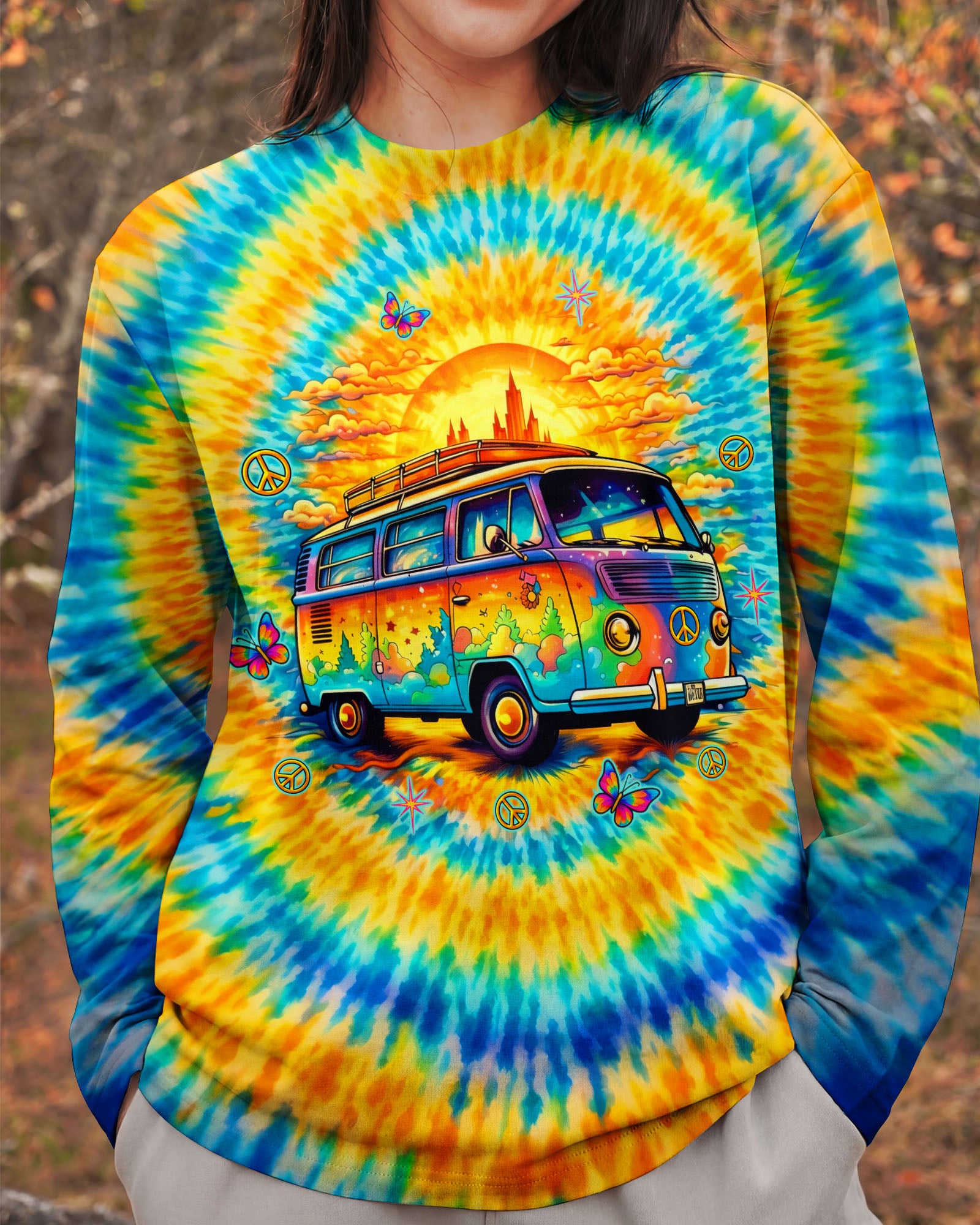 RUNNING AGAINST THE WIND BUS SWIRL ALL OVER PRINT  - TLTW1603261