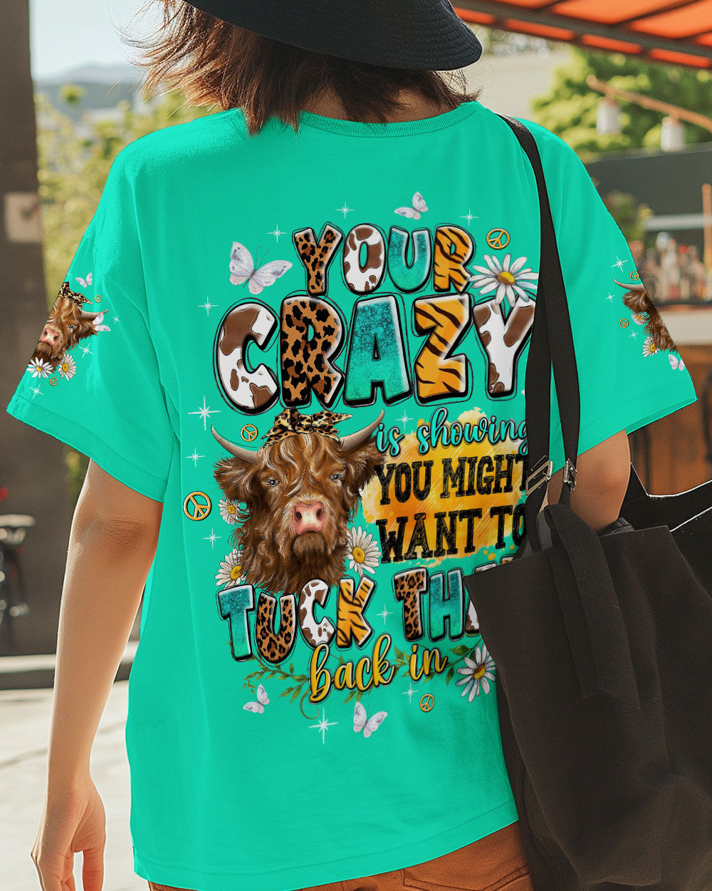 YOUR CRAZY IS SHOWING COW ALL OVER PRINT - TLTW1609254