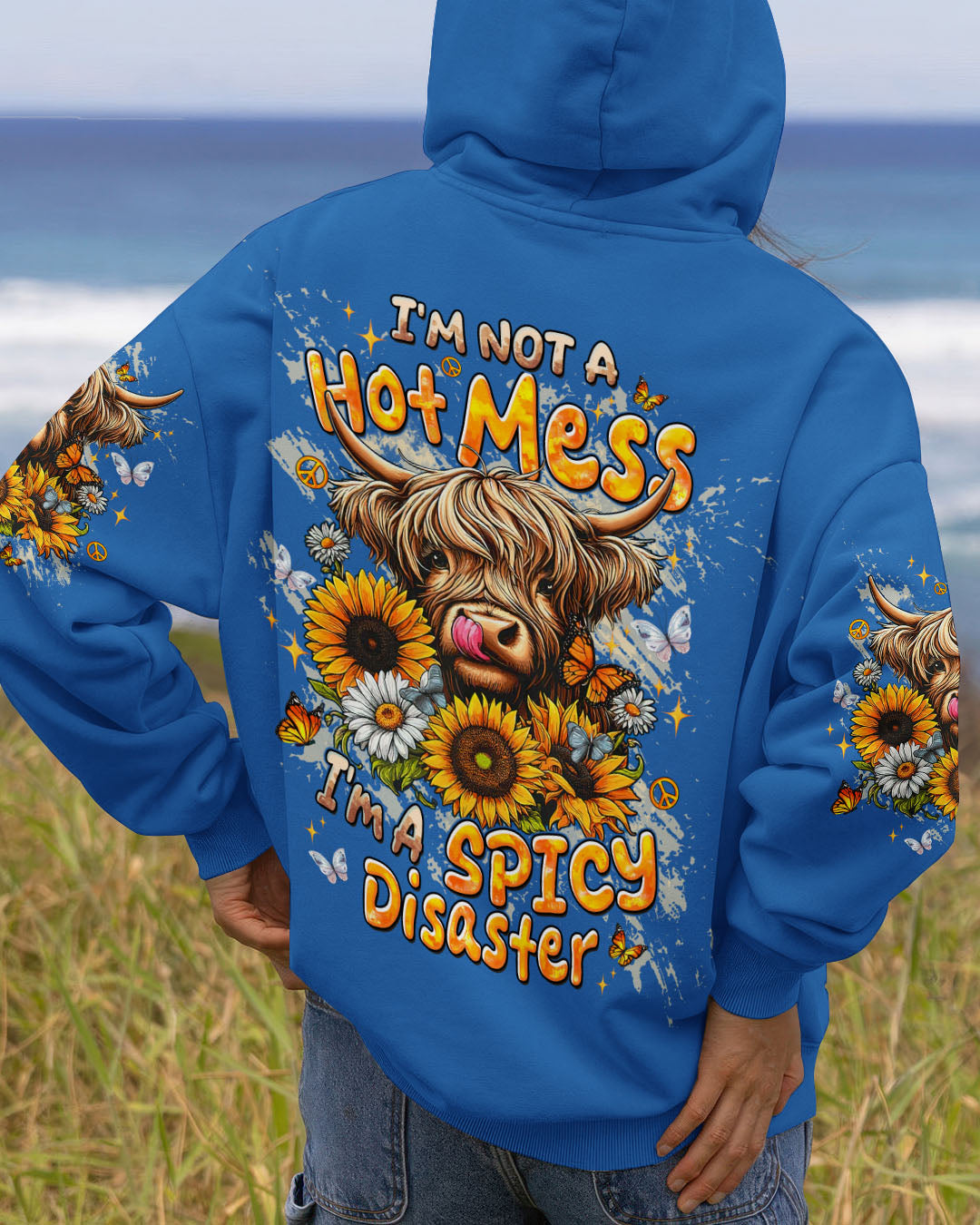 I'M NOT A HOT MESS COW SUNFLOWER ALL OVER PRINT - TLTW1610253