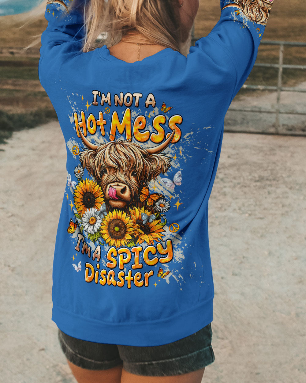I'M NOT A HOT MESS COW SUNFLOWER ALL OVER PRINT - TLTW1610253
