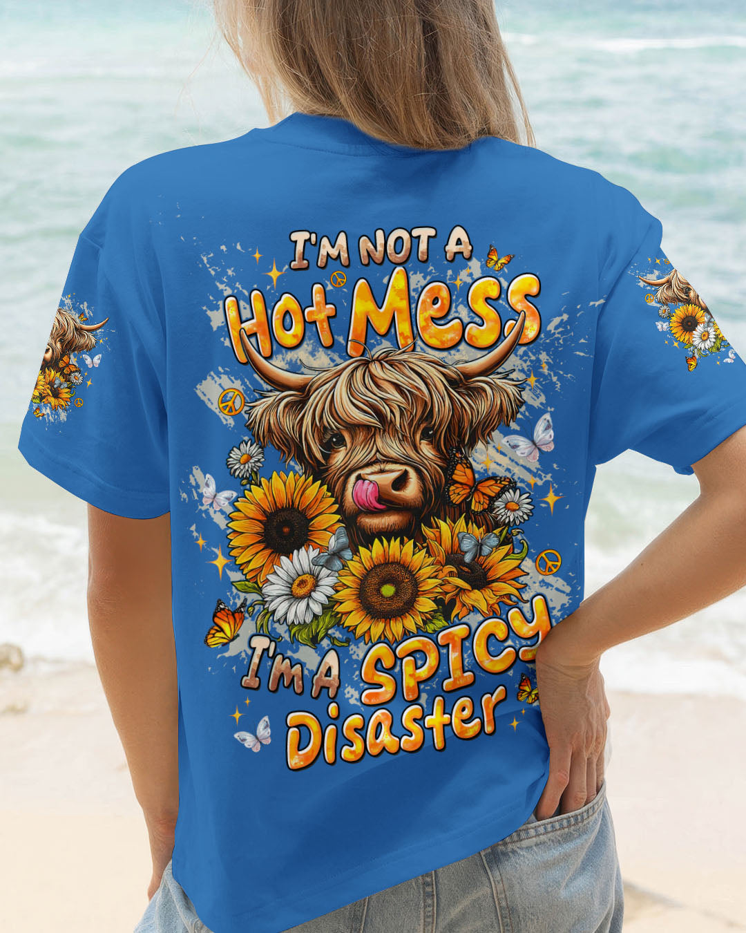 I'M NOT A HOT MESS COW SUNFLOWER ALL OVER PRINT - TLTW1610253