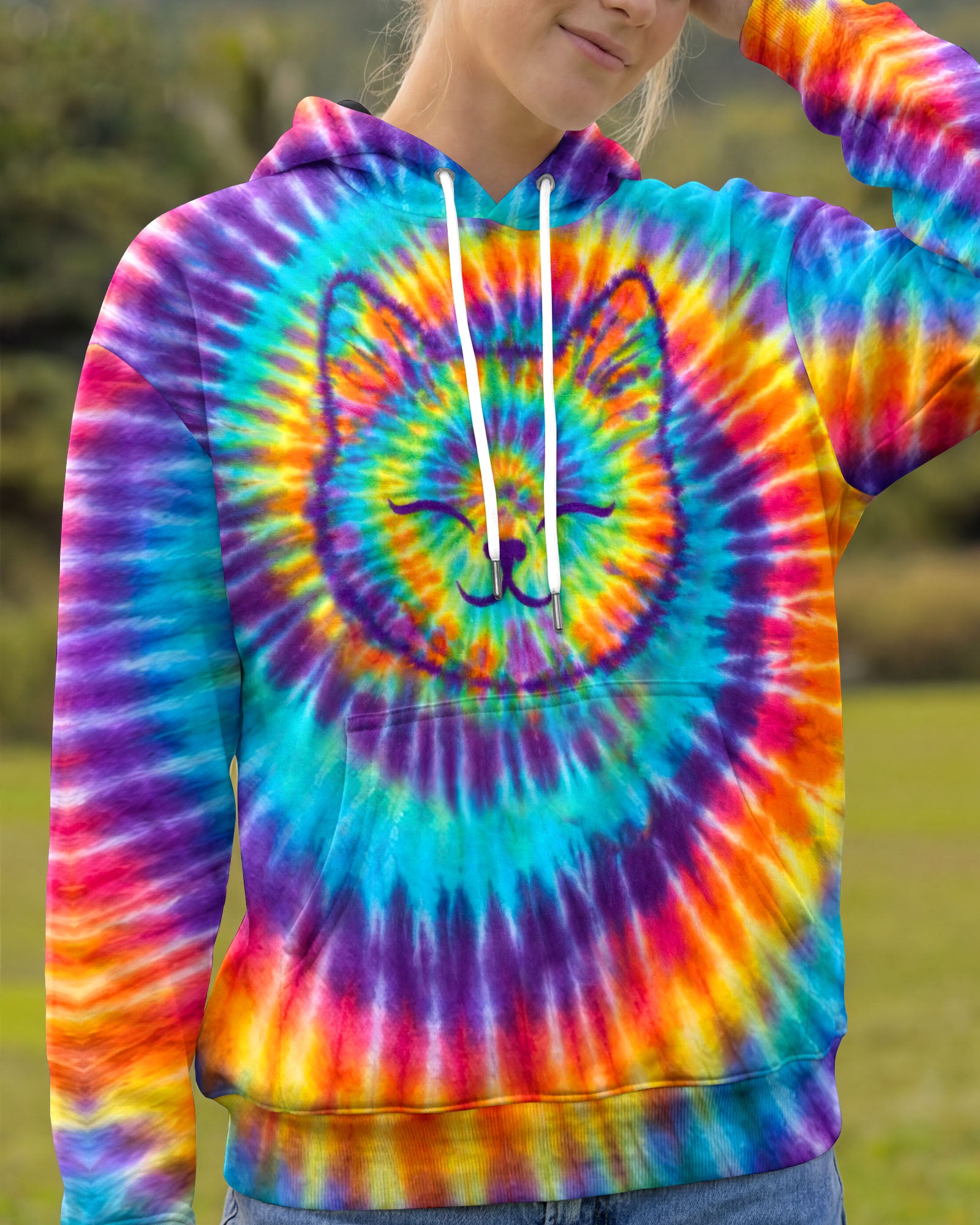 FUNNY CAT SWIRL ALL OVER PRINT - TLTW1701262