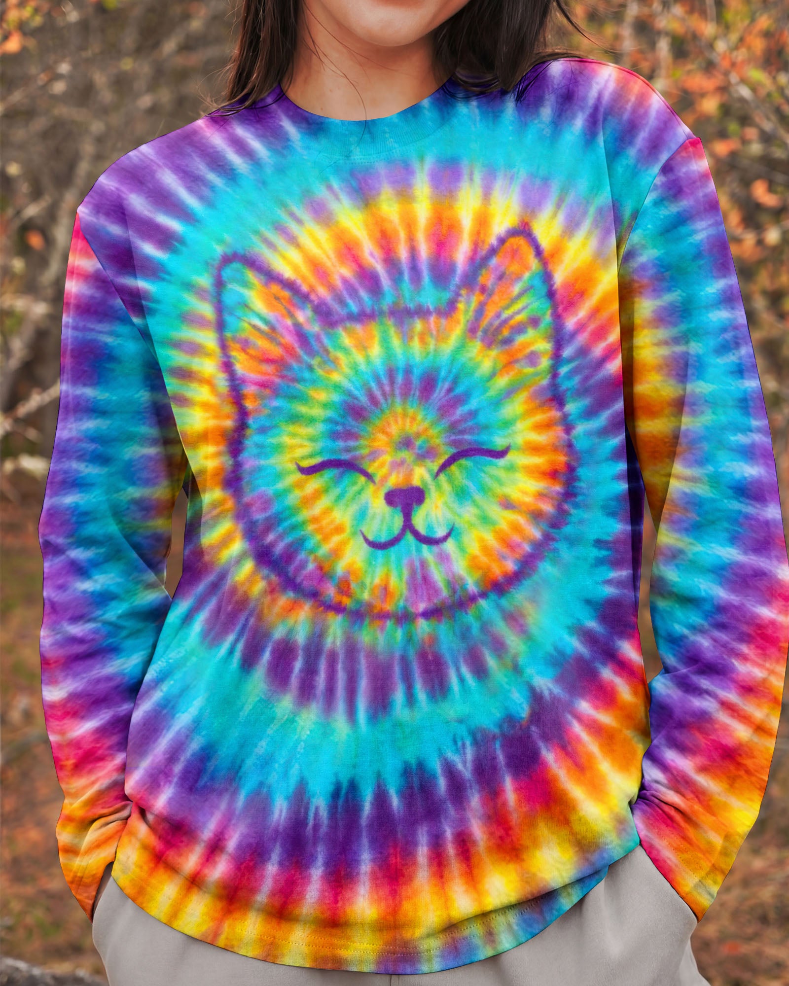 FUNNY CAT SWIRL ALL OVER PRINT - TLTW1701262