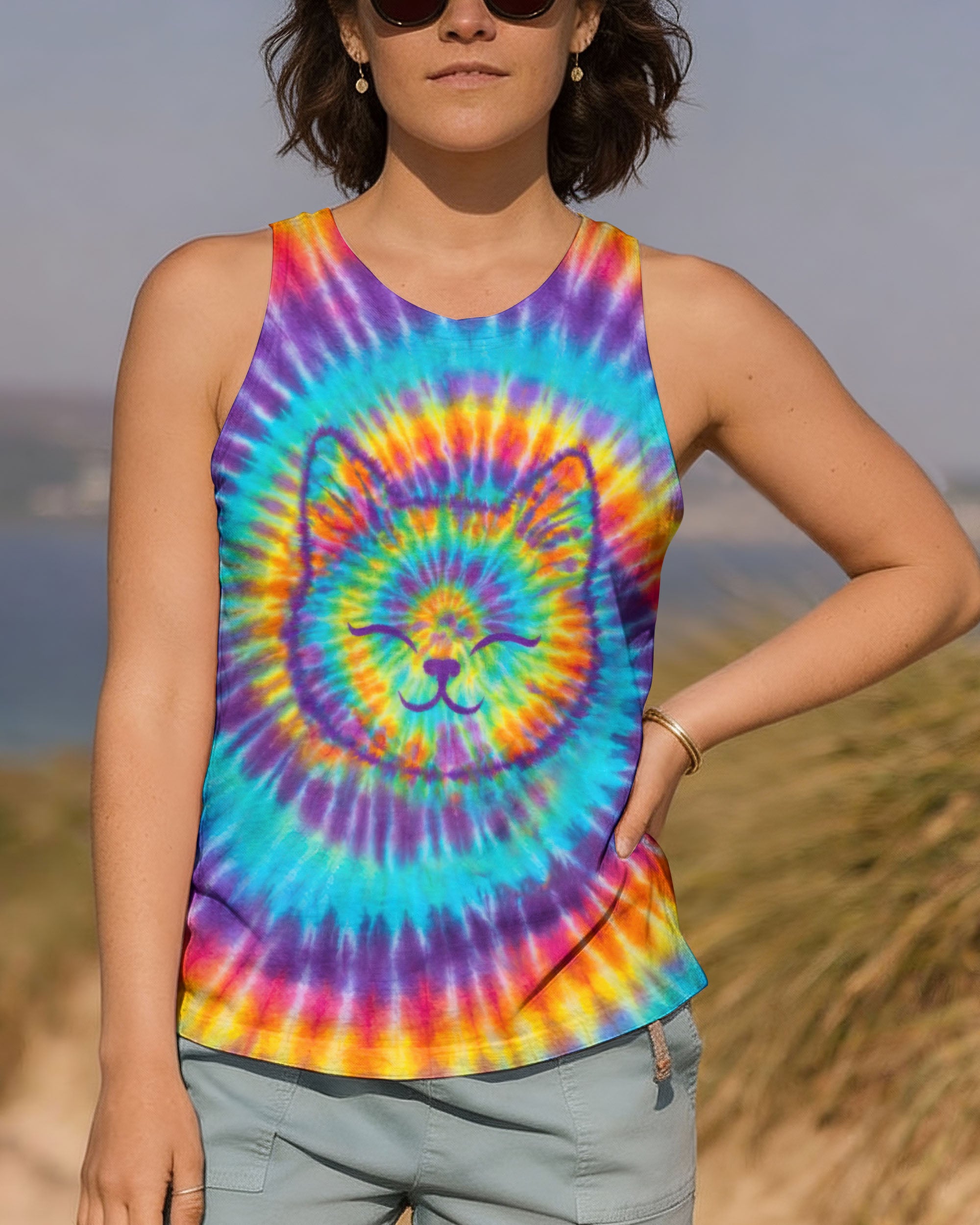 FUNNY CAT SWIRL ALL OVER PRINT - TLTW1701262