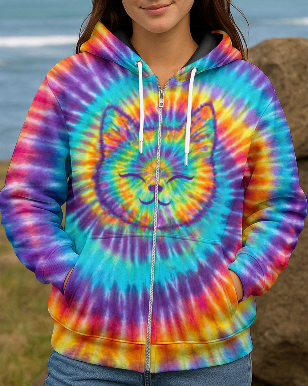 FUNNY CAT SWIRL ALL OVER PRINT - TLTW1701262