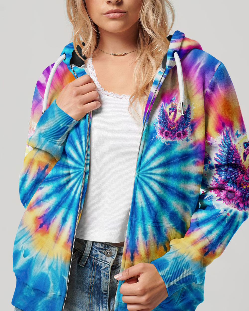 WALK LIKE A QUEEN FLAMINGO TIE DYE ALL OVER PRINT - TLTW1704245