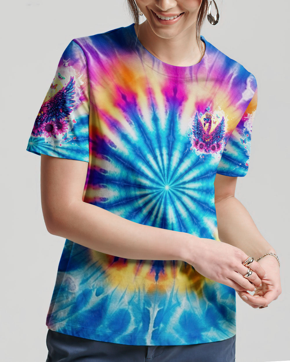 WALK LIKE A QUEEN FLAMINGO TIE DYE ALL OVER PRINT - TLTW1704245