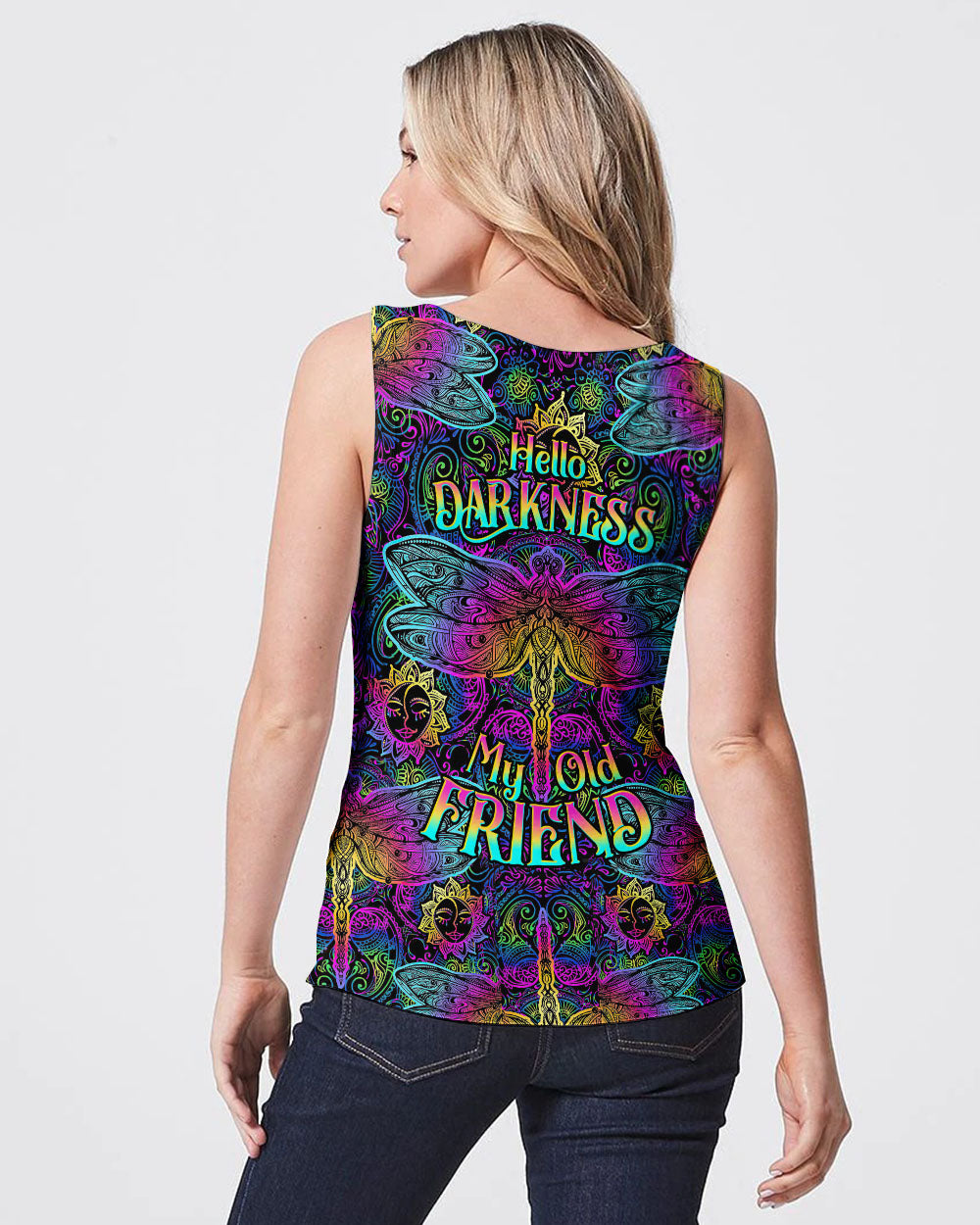 HELLO DARKNESS MY OLD FRIEND DRAGONFLY MANDALA ALL OVER PRINT - TLTW1707232