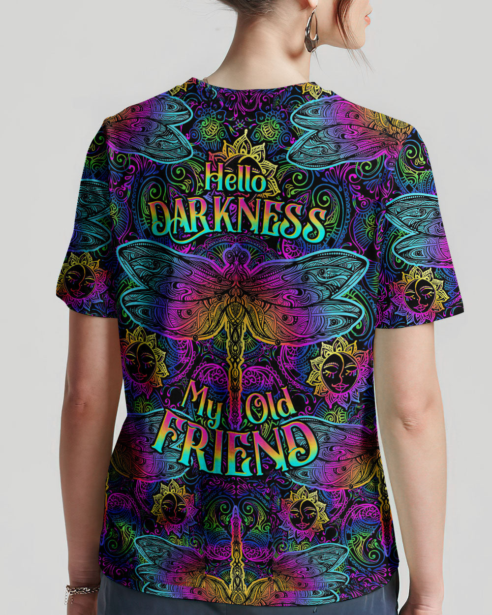 HELLO DARKNESS MY OLD FRIEND DRAGONFLY MANDALA ALL OVER PRINT - TLTW1707232