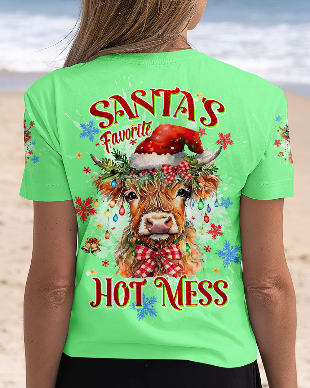 SANTA'S FAVORITE HOT MESS COW CHRISTMAS ALL OVER PRINT  - TLTW1811245