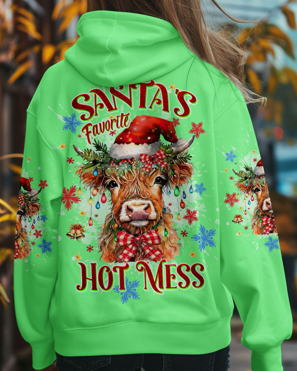 SANTA'S FAVORITE HOT MESS COW CHRISTMAS ALL OVER PRINT  - TLTW1811245