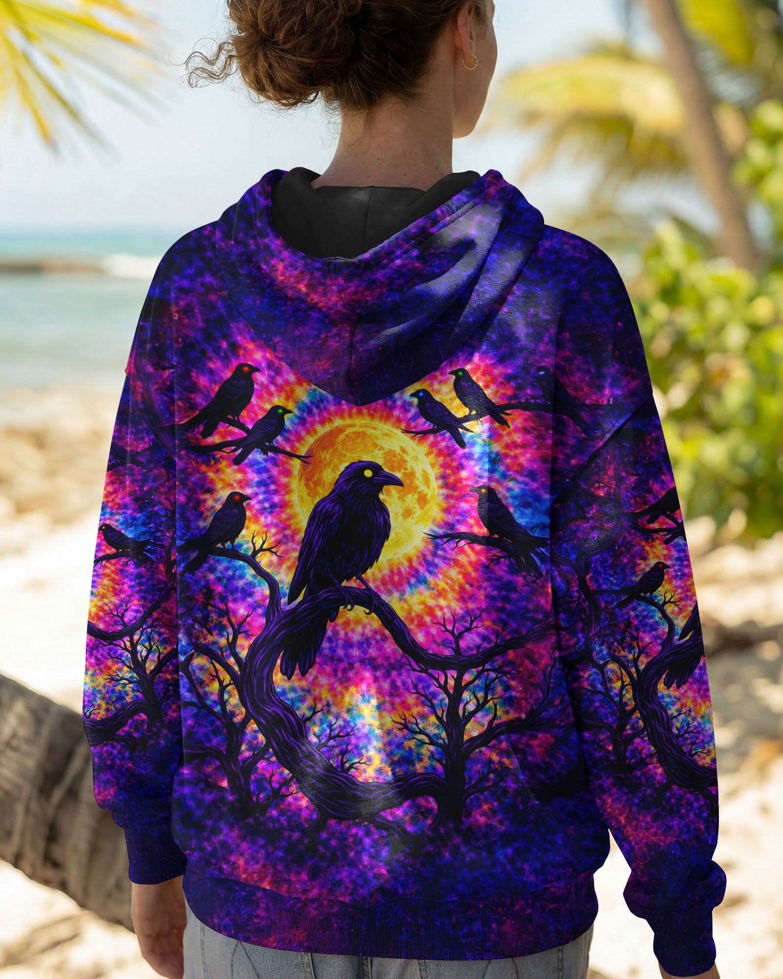 RAVEN UNDER MOON SWIRL ALL OVER PRINT  - TLTW1901263