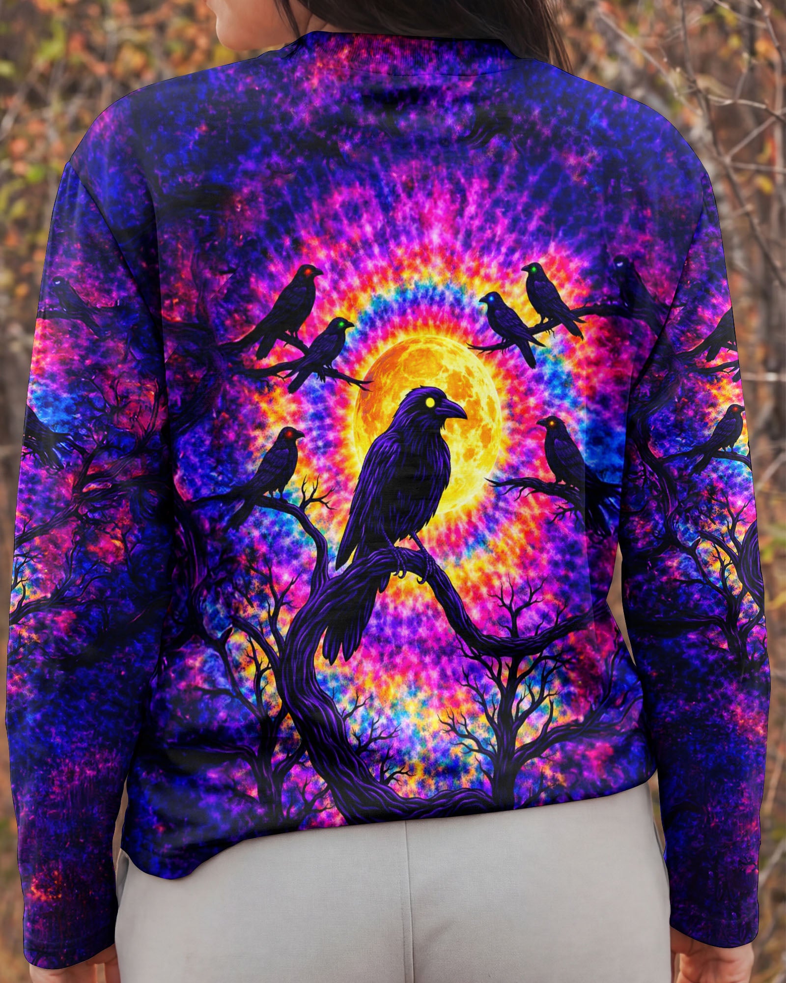 RAVEN UNDER MOON SWIRL ALL OVER PRINT  - TLTW1901263