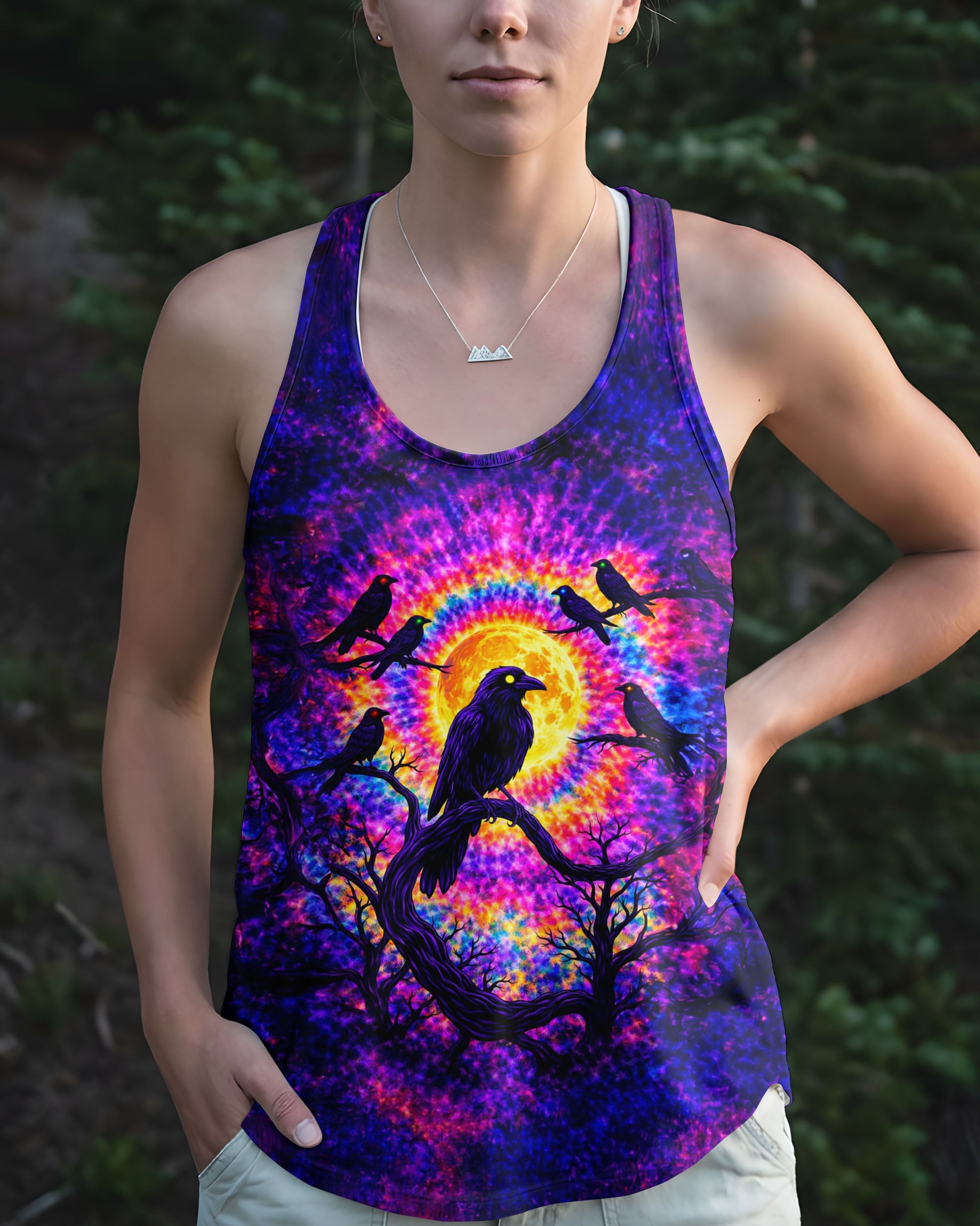 RAVEN UNDER MOON SWIRL ALL OVER PRINT  - TLTW1901263