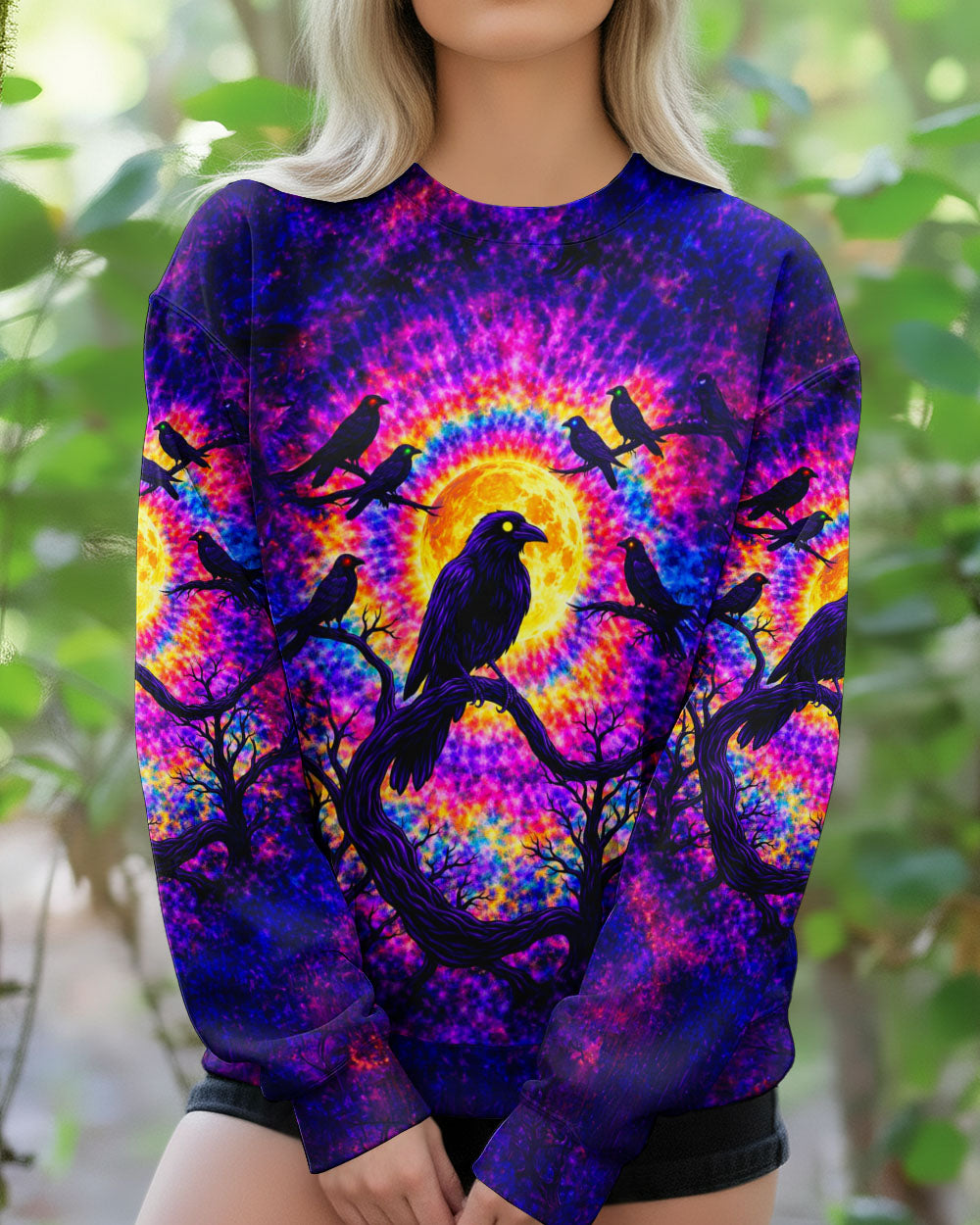 RAVEN UNDER MOON SWIRL ALL OVER PRINT  - TLTW1901263
