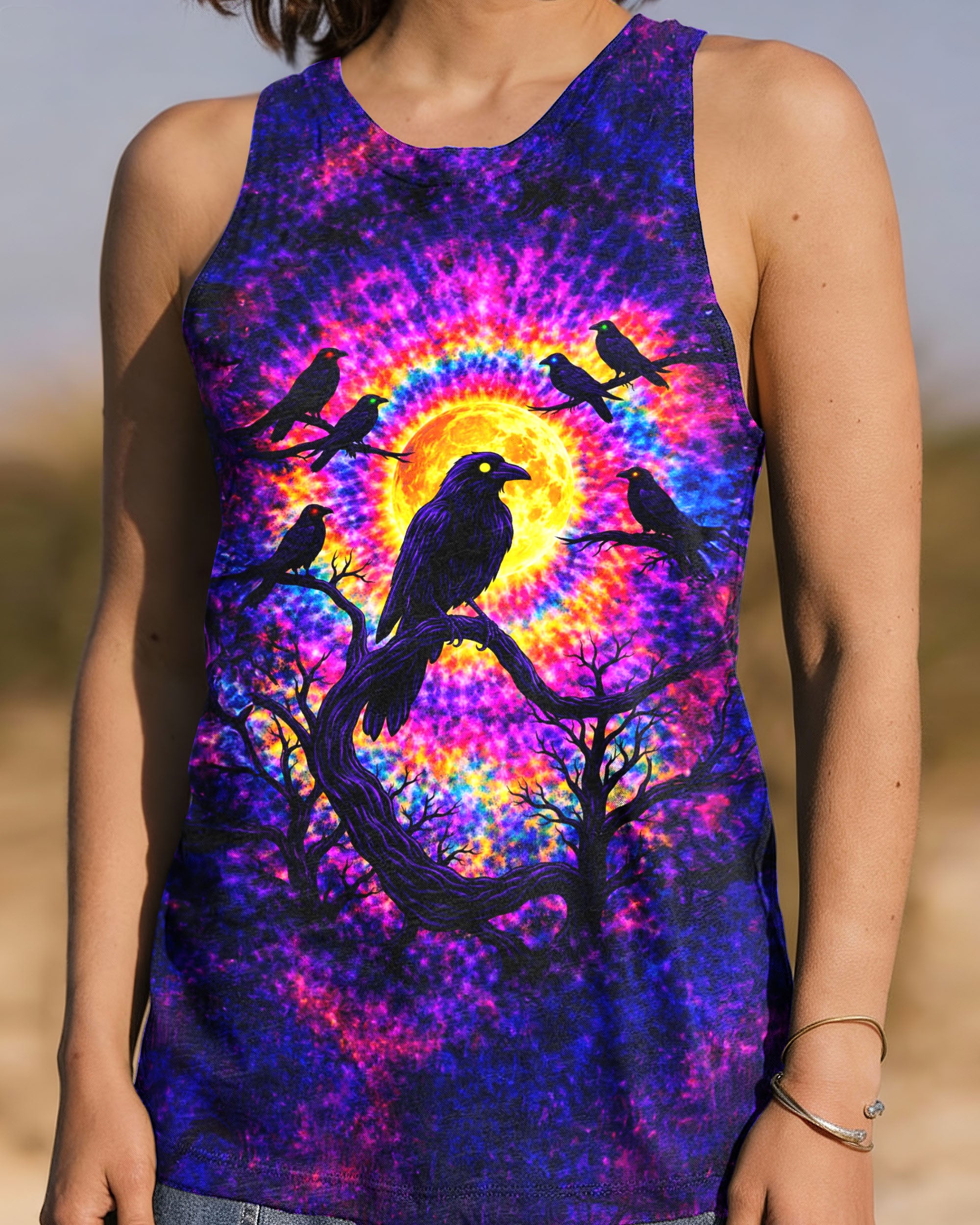 RAVEN UNDER MOON SWIRL ALL OVER PRINT  - TLTW1901263