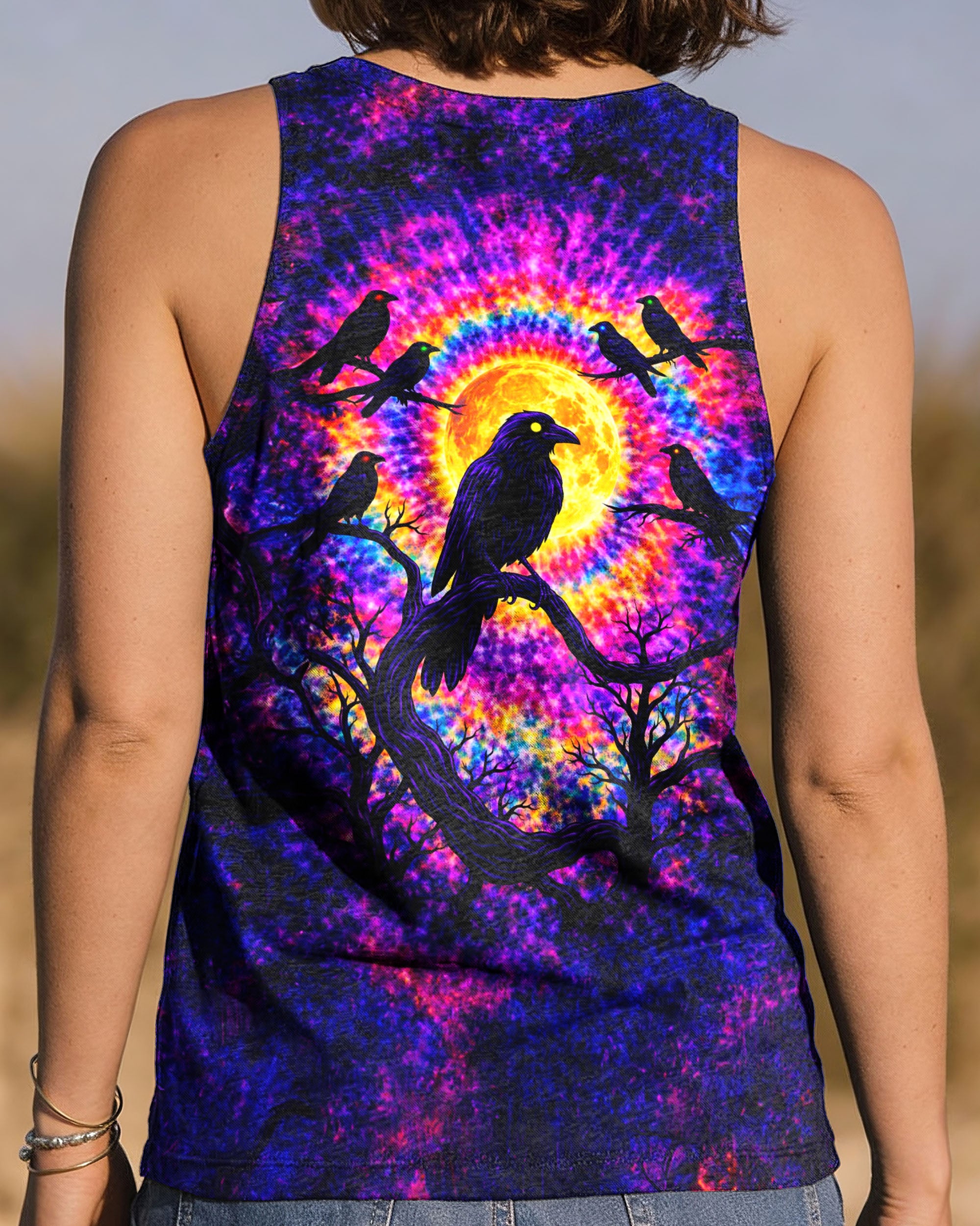RAVEN UNDER MOON SWIRL ALL OVER PRINT  - TLTW1901263