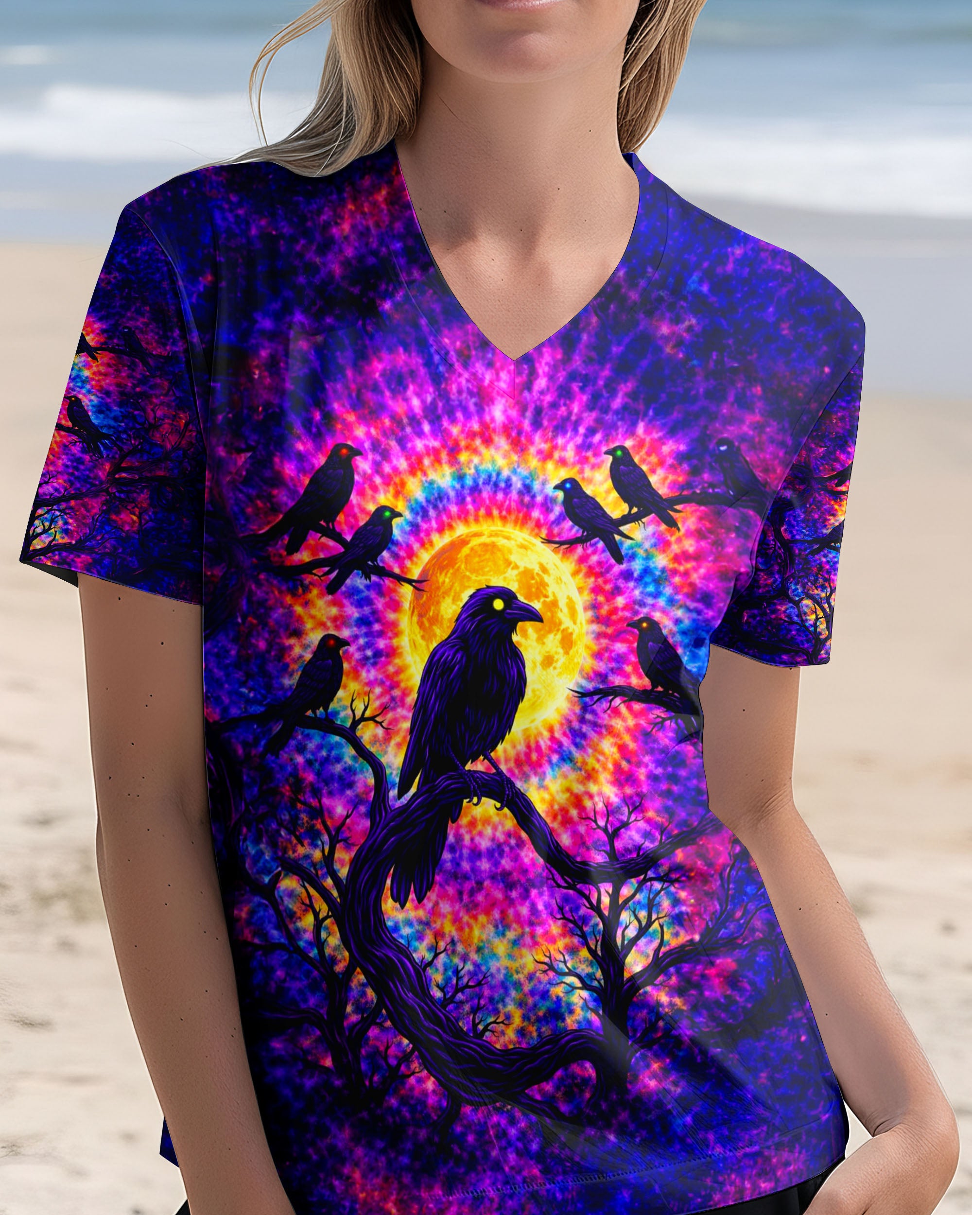 RAVEN UNDER MOON SWIRL ALL OVER PRINT  - TLTW1901263