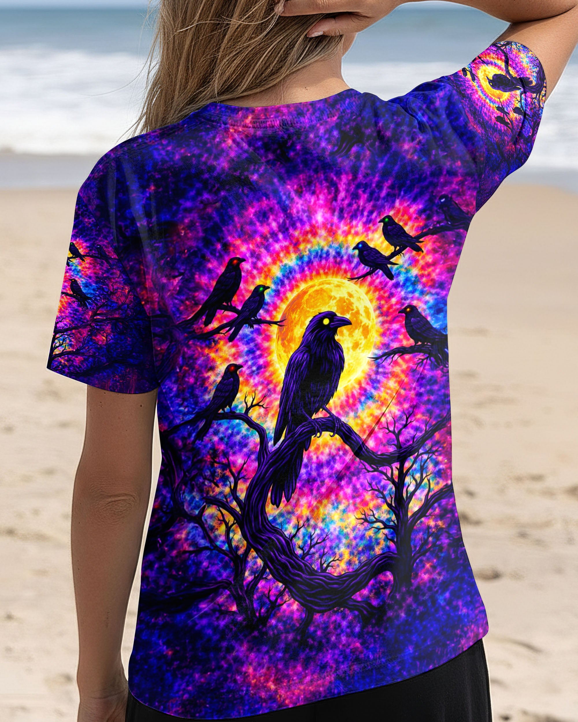 RAVEN UNDER MOON SWIRL ALL OVER PRINT  - TLTW1901263