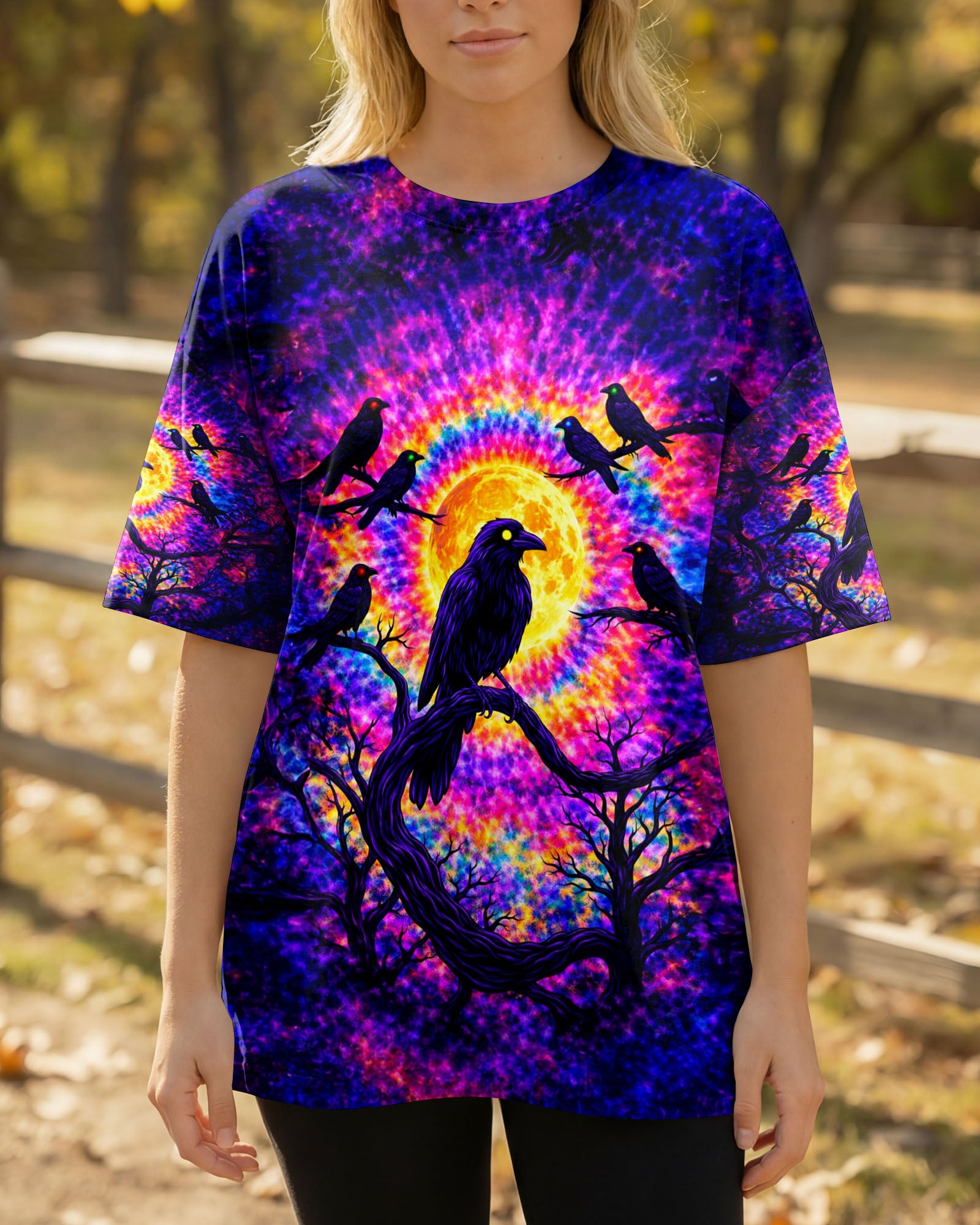 RAVEN UNDER MOON SWIRL ALL OVER PRINT  - TLTW1901263