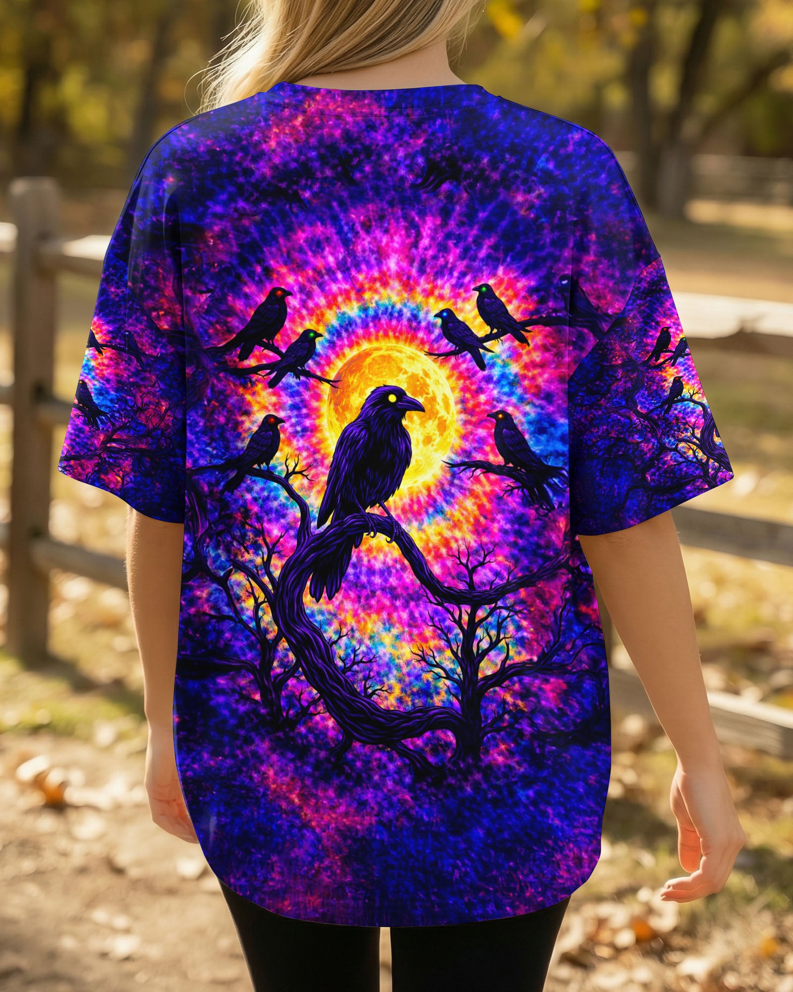 RAVEN UNDER MOON SWIRL ALL OVER PRINT  - TLTW1901263