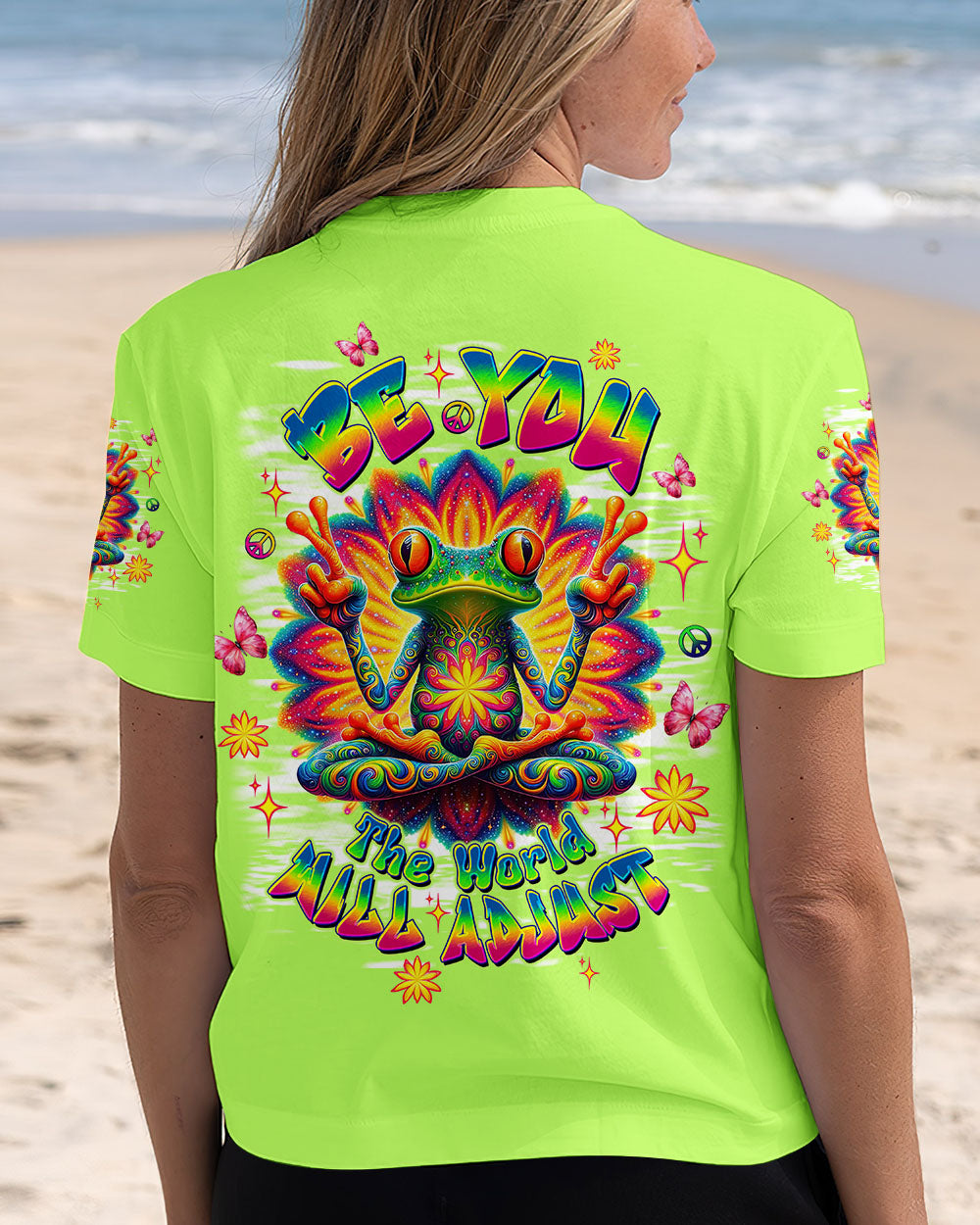 BE YOU THE WORLD WILL ADJUST FROG ALL OVER PRINT - TLTW1908253